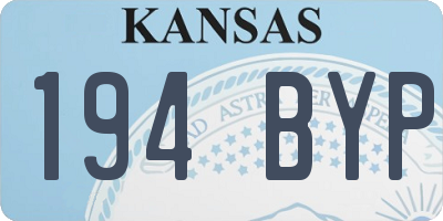 KS license plate 194BYP