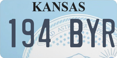KS license plate 194BYR