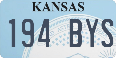 KS license plate 194BYS