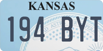 KS license plate 194BYT