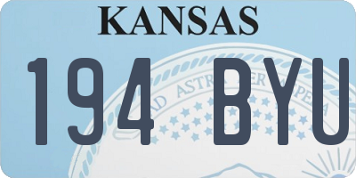 KS license plate 194BYU