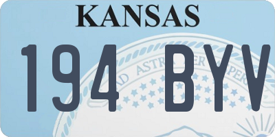 KS license plate 194BYV