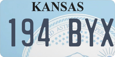 KS license plate 194BYX