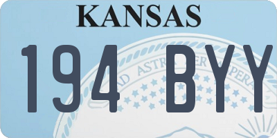 KS license plate 194BYY