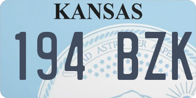 KS license plate 194BZK
