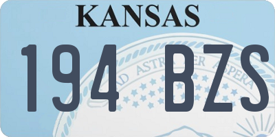 KS license plate 194BZS