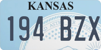 KS license plate 194BZX
