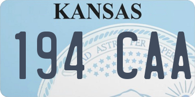 KS license plate 194CAA