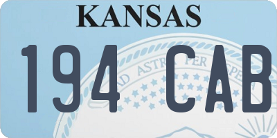 KS license plate 194CAB