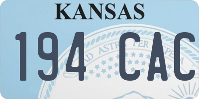 KS license plate 194CAC