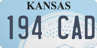 KS license plate 194CAD