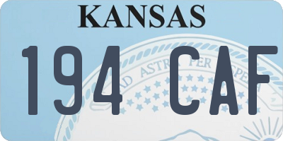 KS license plate 194CAF