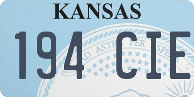 KS license plate 194CIE