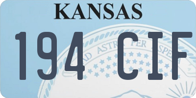 KS license plate 194CIF