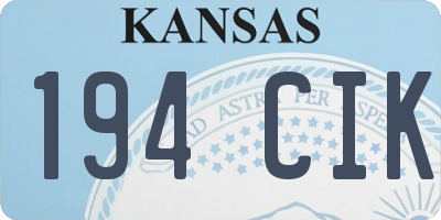 KS license plate 194CIK