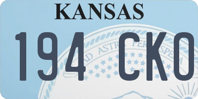 KS license plate 194CKO
