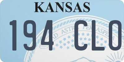 KS license plate 194CLO