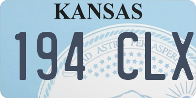 KS license plate 194CLX