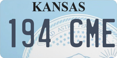 KS license plate 194CME