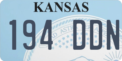 KS license plate 194DDN