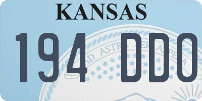 KS license plate 194DDO