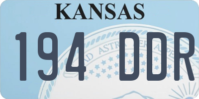 KS license plate 194DDR