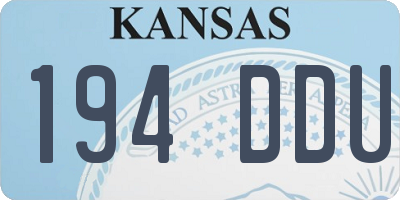KS license plate 194DDU