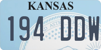 KS license plate 194DDW