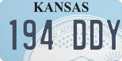 KS license plate 194DDY
