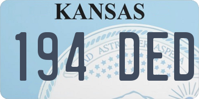 KS license plate 194DED