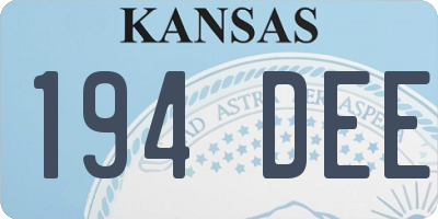 KS license plate 194DEE