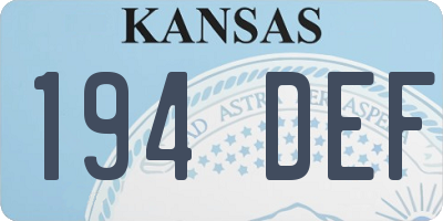 KS license plate 194DEF