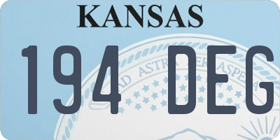 KS license plate 194DEG