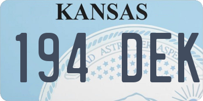 KS license plate 194DEK