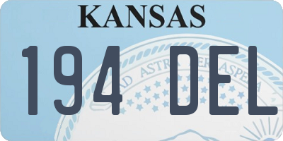 KS license plate 194DEL