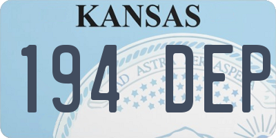KS license plate 194DEP