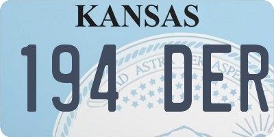 KS license plate 194DER