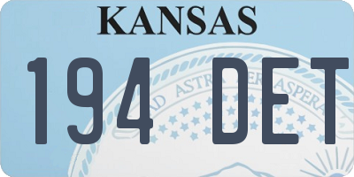 KS license plate 194DET