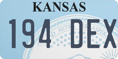 KS license plate 194DEX