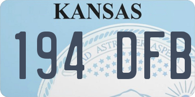KS license plate 194DFB