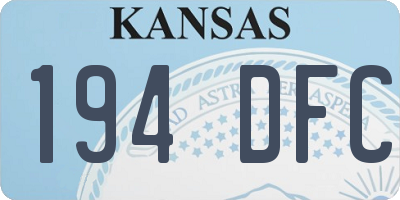 KS license plate 194DFC