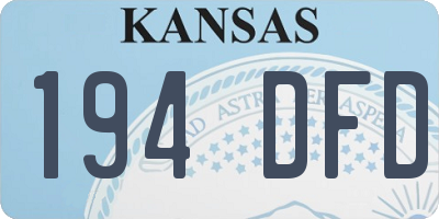 KS license plate 194DFD