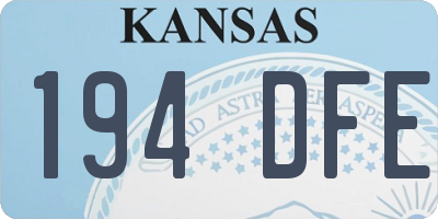 KS license plate 194DFE