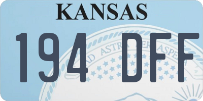 KS license plate 194DFF