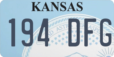 KS license plate 194DFG
