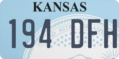 KS license plate 194DFH