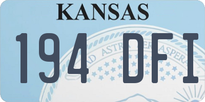 KS license plate 194DFI