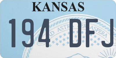 KS license plate 194DFJ
