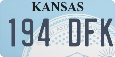 KS license plate 194DFK