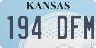KS license plate 194DFM